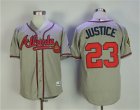 Braves #23 David Justice Gray 1995 Throwback Jersey