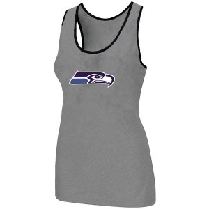 Nike Seattle Seahawks Ladies Big Logo Tri-Blend Racerback stretch Tank Top L.grey