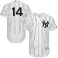 Men's Majestic New York Yankees #14 Brian Roberts White Navy Flexbase Authentic Collection MLB Jersey