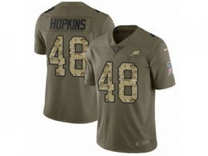 Men Nike Philadelphia Eagles #48 Wes Hopkins Limited Olive Camo 2017 Salute to Service NFL Jersey