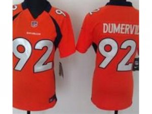 Nike Women NFL Denver Broncos #92 Elvis Dumervil Orange Jerseys