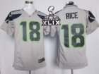 2015 Super Bowl XLIX Nike NFL Seattle Seahawks #18 Sidney Rice Grey Jerseys(Game)