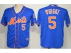 MLB New York Mets #5 David Wright Blue Jerseys