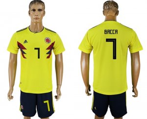Colombia 7 BACCA Home 2018 FIFA World Cup Soccer Jersey