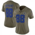 Nike Cowboys #88 Dez Bryant Women Olive Salute To Service Limited Jersey