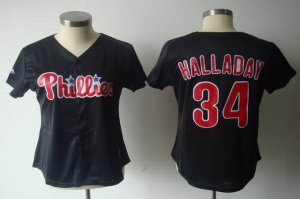 MLB Women Jerseys Philadephia Phillis #34 halladay black