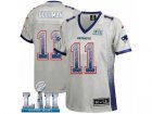 Women Nike New England Patriots #11 Julian Edelman Elite Grey Drift Fashion Super Bowl LII NFL Jersey