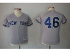 Youth New York Yankees #46 Andy Pettitte Grey jerseys(2009 Logo WS 09 Champions Pat)