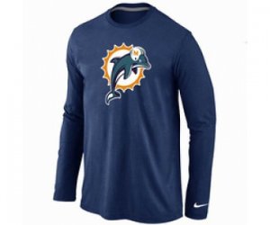 Nike Miami Dolphins Logo Long Sleeve T-Shirt D.Blue