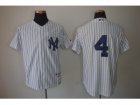 MLB New York Yankees #4 Lou Gehrig White Jerseys(Pinstripe ï¼‰