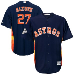 Mens Houston Astros #27 Jose Altuve Navy 2017 World Series Bound Cool Base Player Jersey