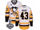 Mens Reebok Pittsburgh Penguins #43 Conor Sheary Authentic White Away 2017 Stanley Cup Final NHL Jersey