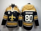 Nike new orleans saints #80 Graham black-gold jerseys[pullover hooded sweatshirt]