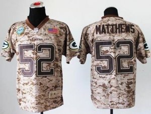 2013 Nike NFL Green Bay Packers #52 Clay Matthews Camo NFL Elite USMC Jersey(USA)