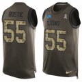 Mens Nike Detroit Lions #55 Jon Bostic Limited Green Salute to Service Tank Top NFL Jersey