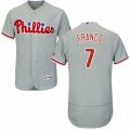 Men's Majestic Philadelphia Phillies #7 Maikel Franco Grey Flexbase Authentic Collection MLB Jersey