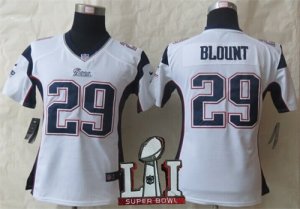 Nike Patriots #29 LeGarrette Blount White Women 2017 Super Bowl LI Game Jersey