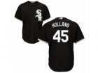 Youth Majestic Chicago White Sox #45 Derek Holland Replica Black Alternate Home Cool Base MLB Jersey