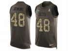 Mens Nike New York Jets #48 Jordan Jenkins Limited Green Salute to Service Tank Top NFL Jersey