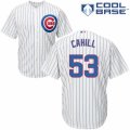 Men's Majestic Chicago Cubs #53 Trevor Cahill Authentic White Home Cool Base MLB Jersey