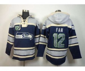 nike nfl jerseys seattle seahawks #12 fan grey-blue[pullover hooded sweatshirt]