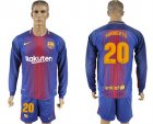 2017-18 Barcelona 20 SROBERTO Home Long Sleeve Soccer Jersey