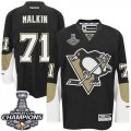 Youth Reebok Pittsburgh Penguins #71 Evgeni Malkin Premier Black Home 2016 Stanley Cup Champions NHL Jersey