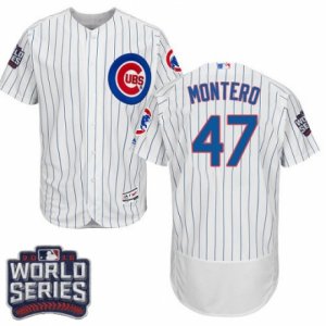 Men\'s Majestic Chicago Cubs #47 Miguel Montero White 2016 World Series Bound Flexbase Authentic Collection MLB Jersey