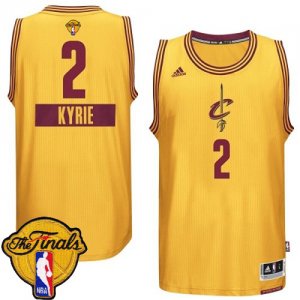 Men\'s Adidas Cleveland Cavaliers #2 Kyrie Irving Swingman Gold 2014-15 Christmas Day 2016 The Finals Patch NBA Jersey