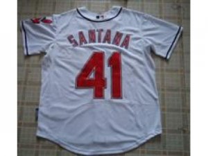 MLB Jerseys Cleveland Indians #41 SANTANA white