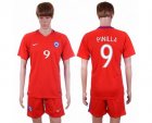 Chile #9 Pinilla Home Soccer Country Jersey