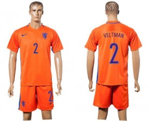 Holland #2 Veltman Home Soccer Country Jersey