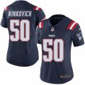Women's Nike New England Patriots #50 Rob Ninkovich Limited Navy Blue Rush NFL Jersey