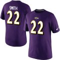 Nike baltimore ravens #22 SMITH Pride Name & Number T-Shirt purple