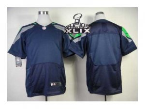 2015 Super Bowl XLIX Nike seattle seahawks blank blue jerseys[Elite]
