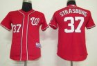 MLB Washington Nationals #37 Strasburg Red[kids]