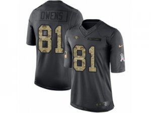 Mens Nike San Francisco 49ers #81 Terrell Owens Limited Black 2016 Salute to Service NFL Jersey