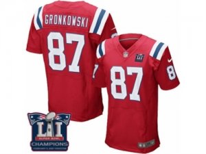 Mens Nike New England Patriots #87 Rob Gronkowski Elite Red Alternate Super Bowl LI Champions NFL Jersey
