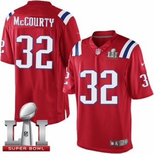 Mens Nike New England Patriots #32 Devin McCourty Limited Red Alternate Super Bowl LI 51 NFL Jersey