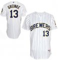 Milwaukee Brewers #13 Zack Greinke white[blue strip]