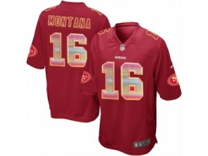 Mens Nike San Francisco 49ers #16 Joe Montana Limited Red Strobe NFL Jersey