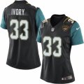 Womens Nike Jacksonville Jaguars #33 Chris Ivory Teal Black Team Color NFL Jersey