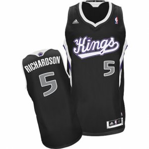 Mens Adidas Sacramento Kings #5 Malachi Richardson Authentic Black Alternate NBA Jersey