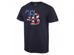 Mens Tampa Bay Rays USA Flag Fashion T-Shirt Navy Blue