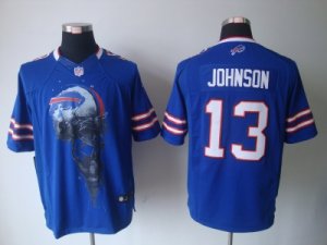 Nike NFL Buffalo Bills #13 Steve Johnson Blue Jerseys(Helmet Tri-Blend Limited)