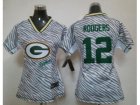 Nike Womens Green Bay Packers #12 Aaron Rodgers jerseys[fem fan zebra]
