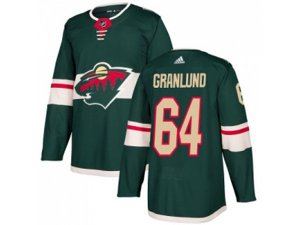 Youth Adidas Minnesota Wild #64 Mikael Granlund Green Home Authentic Stitched NHL Jersey