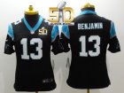 Women Nike Panthers #13 Kelvin Benjamin Black Team Color Super Bowl 50 Stitched Jersey