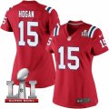Womens Nike New England Patriots #15 Chris Hogan Elite Red Alternate Super Bowl LI 51 NFL Jersey
