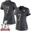 Womens Nike New England Patriots #7 Jacoby Brissett Limited Black 2016 Salute to Service Super Bowl LI 51 NFL Jersey